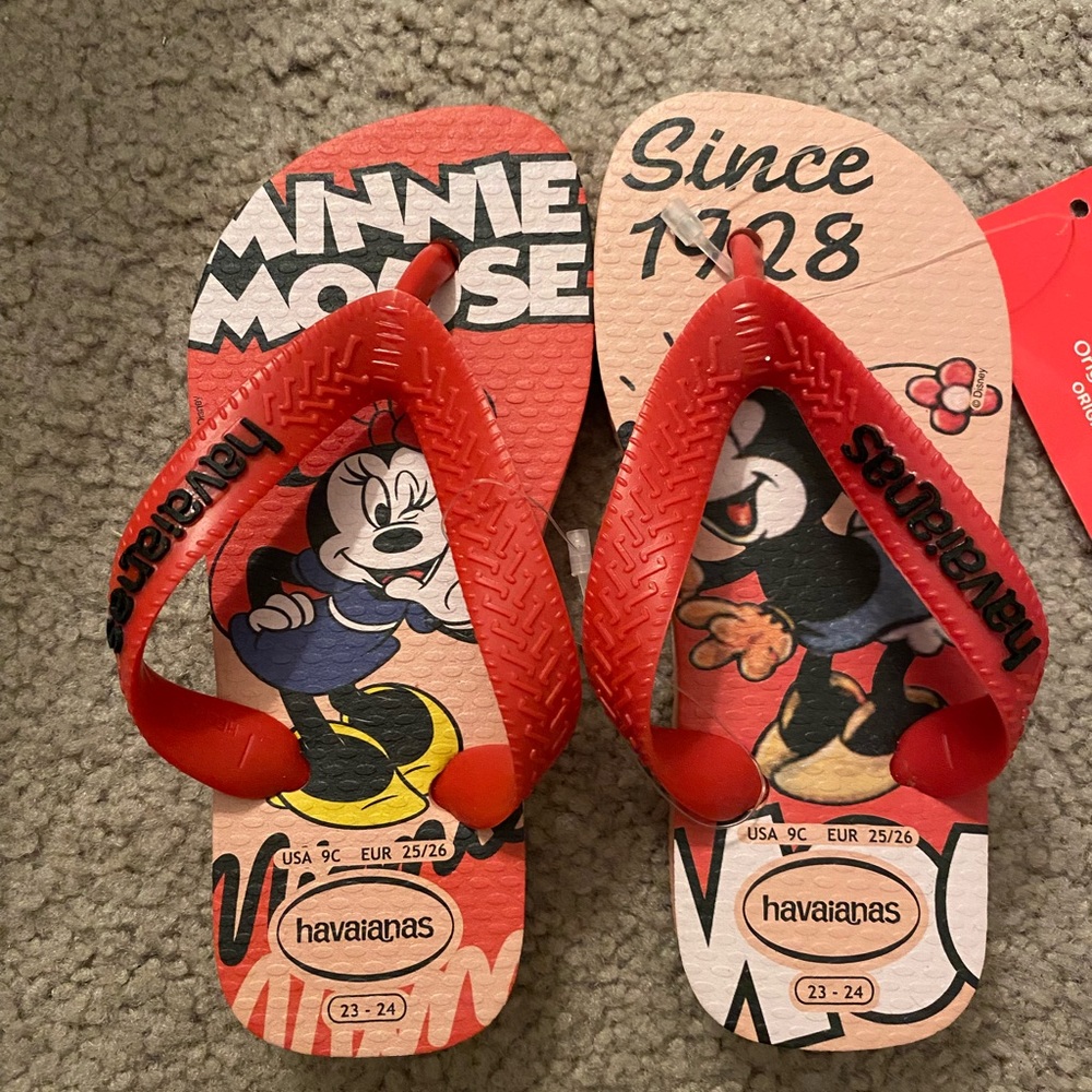 Havaianas Minnie Flip-Flops Toddler 9 - NWT